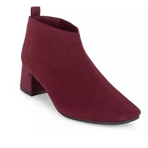 Tahari Knit Burgundy-Corniche Ankle Booties Size-9 NWT